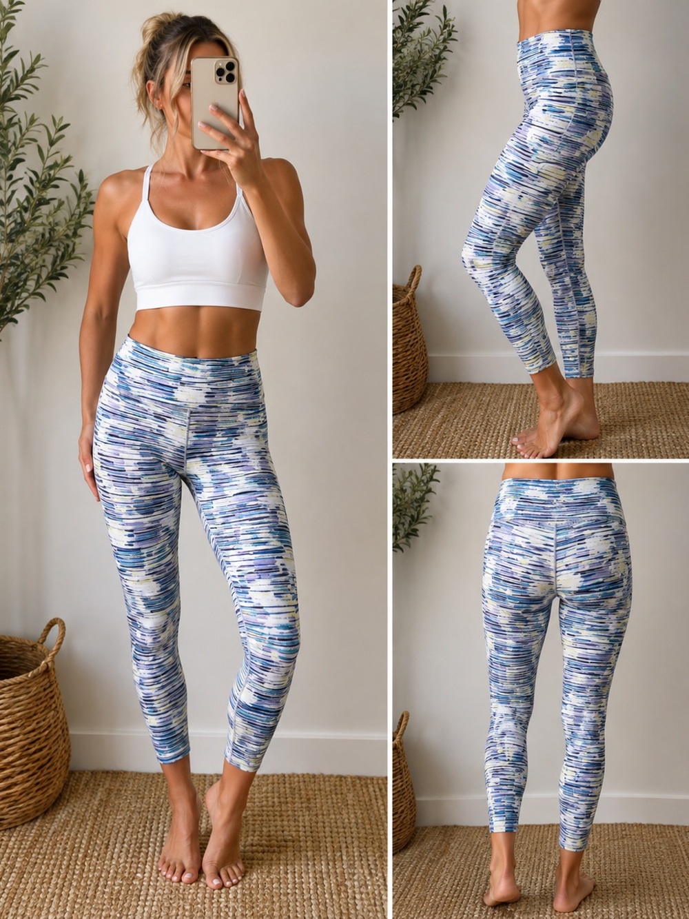 Lululemon Wunder Under Hi-Rise Crop Leggings Blurry Belle Multi Size 4